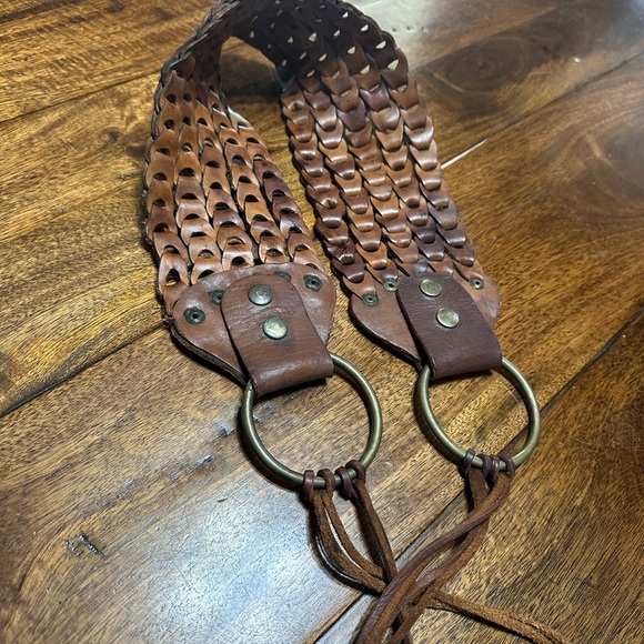 Womens Vintage Boho Brown Leather Braided Belt - Picture 7 of 15